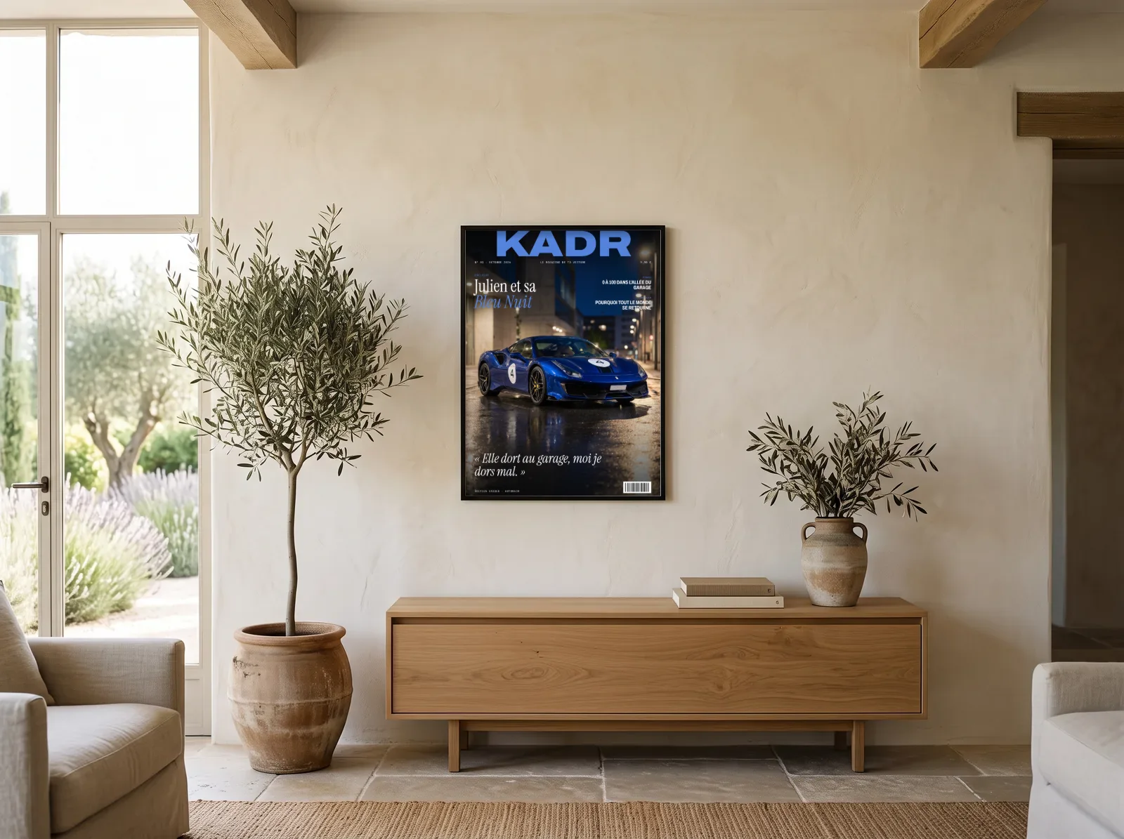Affiche Magazine accrochée dans un salon